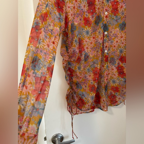 Free People Sheer Floral Blouse - Picture 3 of 3